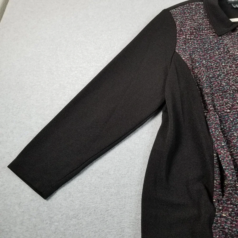 Maggie Barnes Jacket Womens 1X Multicolor Abstract Textured Long Sleeve Full Zip